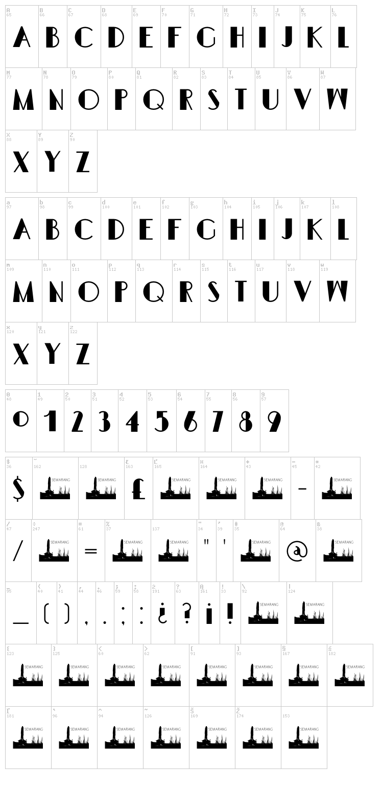 DK Semarang Kolonial font map